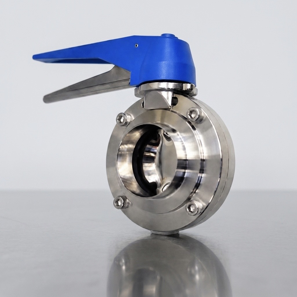 Manual stainless steel sanitary butterfly valve