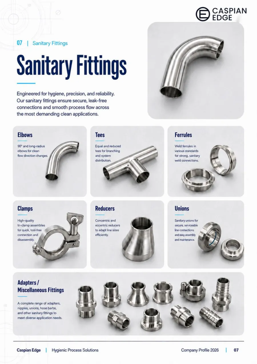 Caspian Edge company profile 2026 - page 7: Sanitary Fittings