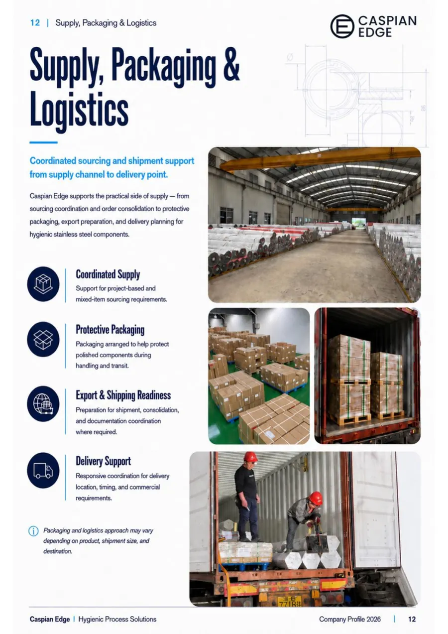 Caspian Edge company profile 2026 - page 12: Supply, Packaging and Logistics